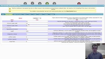 XCMS Institute: Setting XCMS Online Parameters