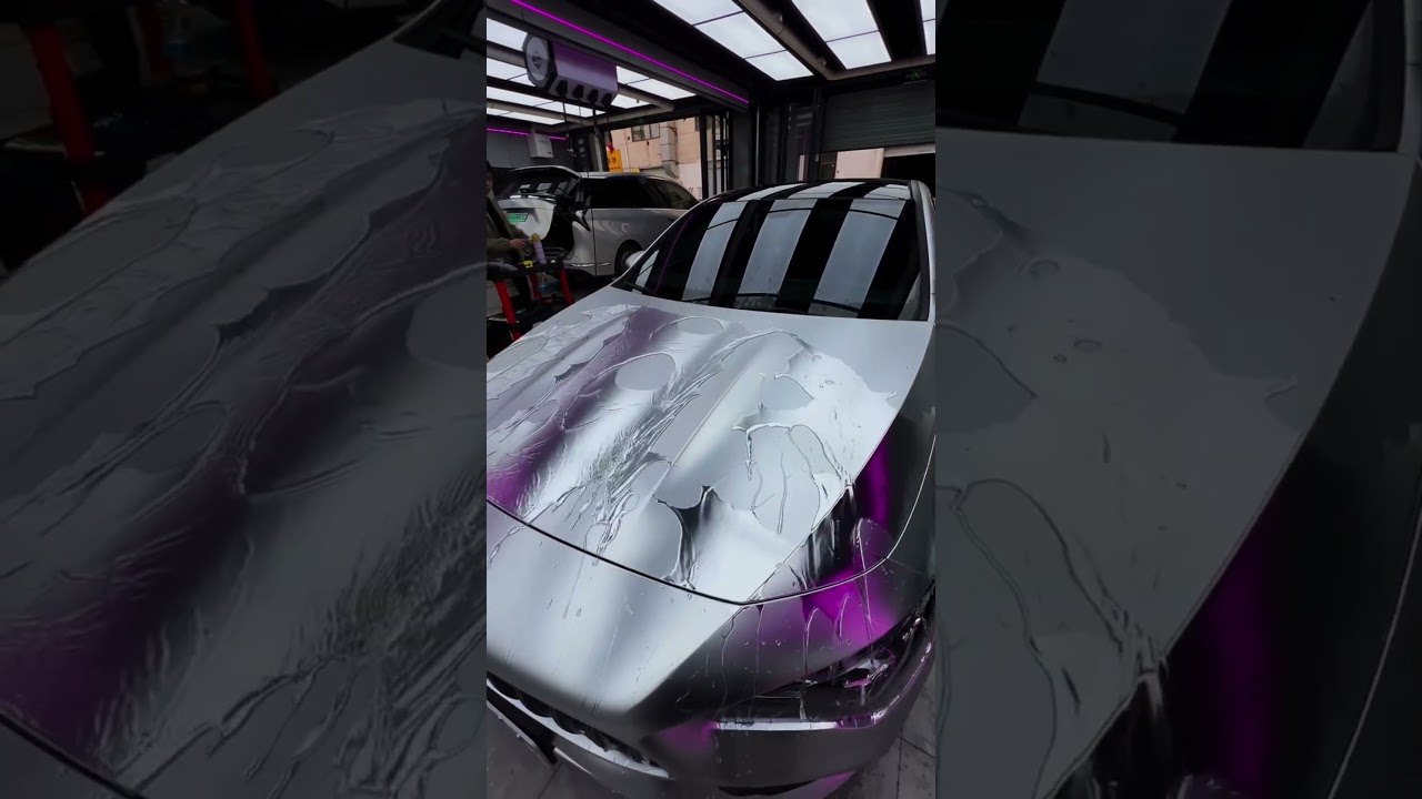 WINWAYWRAP Matte Metallic Satin Chrome Silver Car Vinyl Wrap 