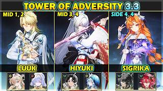 [NEW ToA] Hiyuki-Jianxin, Luuk, Sigrika (Mono) |S0R1| 36 Crest Tower of Adversity 3.3 | WuWa