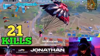 21 SOLO KILLS 😱!! JONATHAN FULL RUSH GAMEPLAYER | BGMI HIGHLIGHT  #jonathangaming #gameplay