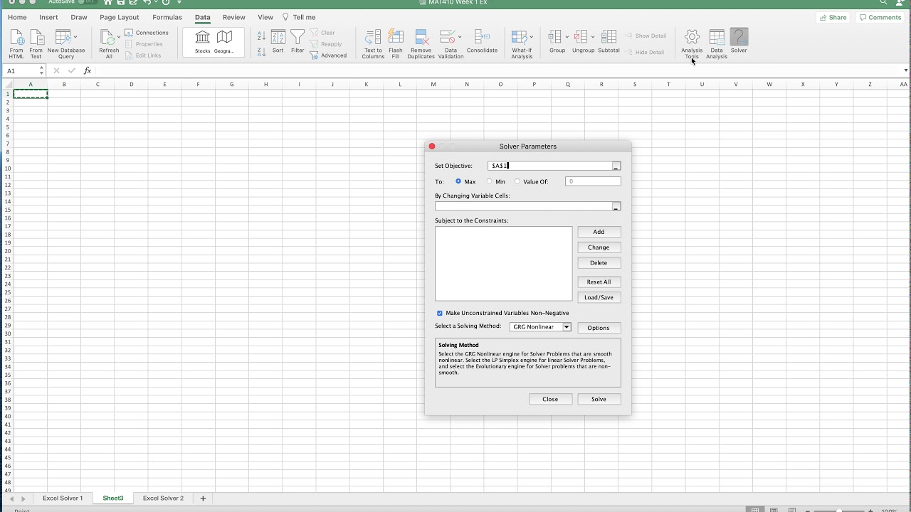 how to install solver in excel onmac
