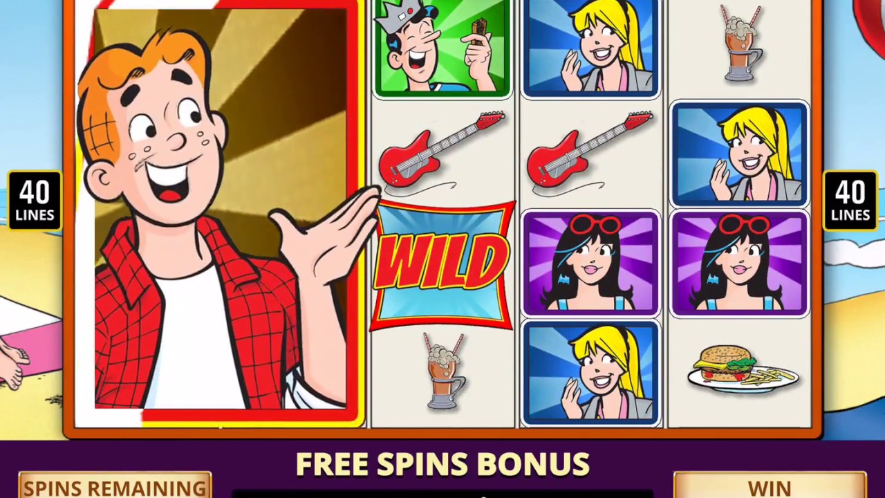 ARCHIE Video Slot Game with a BEACH BLANKET FREE SPIN BONUS - YouTube