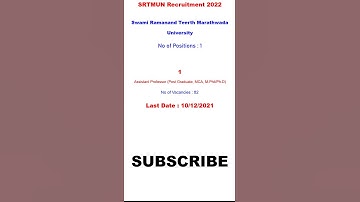 SRTMUN Recruitment 2022 | DAILY JOB UPDATE | #JOBSHORTS #YTSHORTS #SHORTS