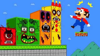 Мульт Super Mario Escape vs the Giant Zombie Numberblocks Mix Level Up Maze Game Animation