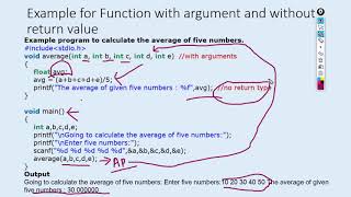 Three aspects of functions | functions in c programming