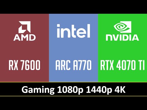 RX 7600 vs ARC A770 vs RTX 4070 TI - Gaming 1080p 1440p 4K