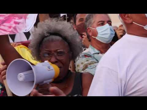 Rocío Monasterio en la concentración de apoyo al pueblo cubano frente a la embajada de Cuba#SOSCuba