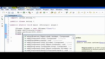 Create JFrame, JPanel ,button by  SWING GUI in Java without any visual editor