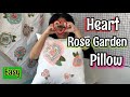 ❤️Envelope Pillow Cover ~ Heart Rose Garden Raw Edge Applique