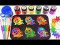 Oddly Satisfying Video | Mixing All Rainbow Baby Shark Slime, Candy Mix & Paint | Cutting Sound ASMR