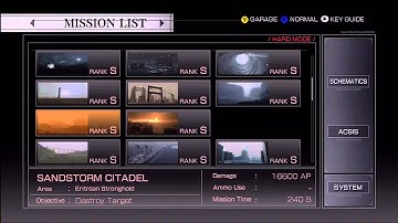 Armored Core Sandstorm Citadel Hard S Rank