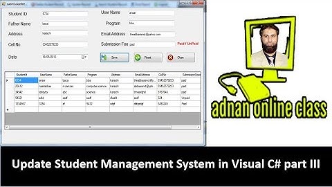 visual c# programming tutorial in urdu hindi-Update Data in Visual C#
