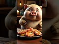 "This Cute Pig Eats Everything! 🐷🍗🍖🐟🍤" #youtubeshorts #moonberrykids #subscribe #animation