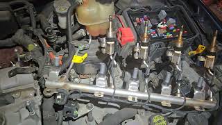 malibu hybrid :Releasing fuel pressure removing fuel injectors / to change pcv / valve cover 