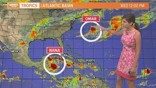 Wednesday Afternoon Tropical Update: Tracking Omar in the Atlantic, Nana in the Caribbean