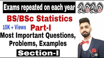 BSC Statistics Part-I Most Important Questions Section-I |Part 2 Watch Description| Statistics Tutor