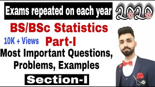 BSC Statistics Part-I Most Important Questions Section-I |Part 2 Watch Description| Statistics Tutor