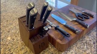 Knife Set 15 Pcs Japanese High Carbon Stainless Steel Kitchen Knife Sets with Block and Sharpener