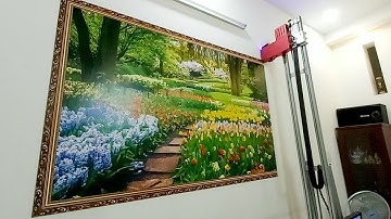 Thi Công Tranh Phong Cảnh Trên Tường Bằng Máy In Tranh Tường 3D Công Nghệ 4.0 Bảo Hành 5 Năm