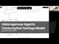 Heterogenous agents consumption savings model