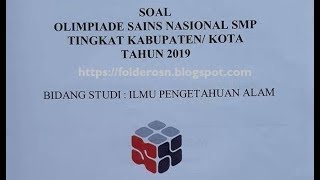 Pembahasan soal osn ipa smp tahun 2019 tingkat kabupaten no 1-5