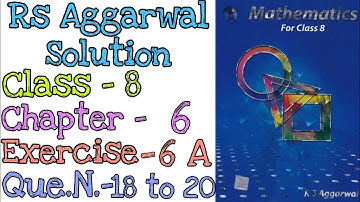 Algebraic Expressions | Class 8 Exercise 6A Question 18 to 20 | Rs Aggarwal | Md Sir