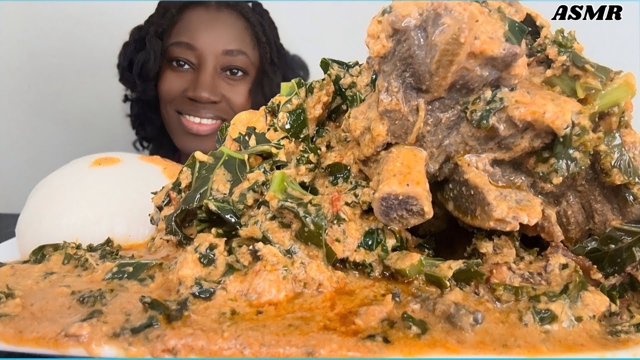 African fufu eating challenge | how to eat Nigerian food | asmr food eating video | cook with  me 