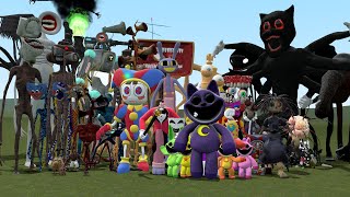 All Siren Heads Vs All Cartoon Cats Vs All Amazing Digital Circus Vs All Smiling Critters! Gmod