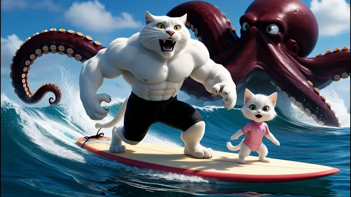 Daddy Fights Octopus to Save a Kitten 😾⚔️🐙#cat #octopus  #kitten #cute #catlover #cutecat #story