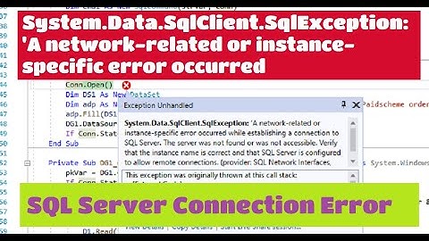 A network-related or instance-specific error occurred while establishing a connection to SQL Server