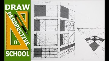 Draw in Perspective School - Lesson 1/3. - Rectangle divide into equal parts.
