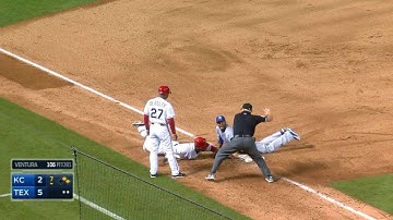 KC@TEX: Escobar makes diving tag to get Andrus