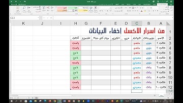 من اسرار الاكسل اخفاء البيانات 💪💪