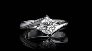 Diamond Engagement 4 Prong Twisted Ring 14k White Gold Ariel's Jewelry