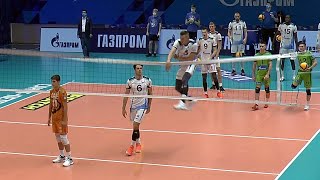 Volleyball. Attack hit. Russia. Zenit St. Petersburg vs Kuzbass Kemerovo. Angle 2 #1