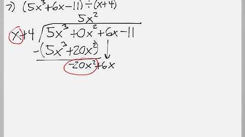 Math 119 : 5.4 #7 (Intermediate Algebra Tutorial : Dividing Polynomials)