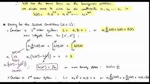 Convolution (part II) - Finding the impulse response h(t), and finding H(jw) from h(t)