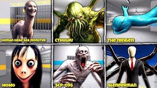 LEGENDARY HORROR MONSTER! What if I BECOME HUMAN HEAD SEA MONSTER, SCP-096,.. in BARRY'S PRISON RUN! screenshot 2