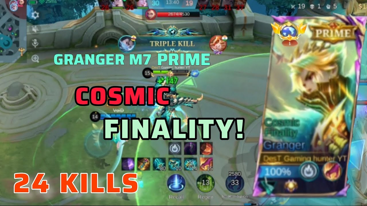 20 kills + 1× Maniac !! Cosmic Finality Granger  M7 Prime Skin!! - BUILD TOP 1 GLOBAL GRANGER ~ MLBB