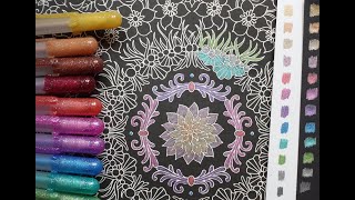 Sakura Metallic Gellyroll Unboxing and Colouring - From Johanna Basford 2022 Planner