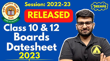 Official CBSE DATESHEET 2023 | Class 12 & 10 #boards2023 #cbse #class12 #class10
