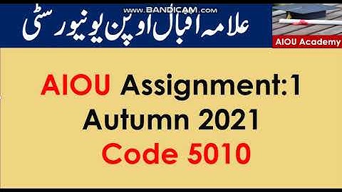 AIOU Assignment:1   Autumn 2021 Code 5010