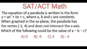 Calculating a - b - c For Parabola With Equation y = ax^2 + bx + c