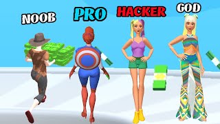 NOOB vs PRO vs HACKER vs GOD - Woman Nail , Race MOney 3D ...