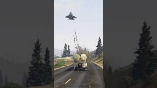 Ground Base Defense System Launch Blasttic Missiles At F-16 Gtav