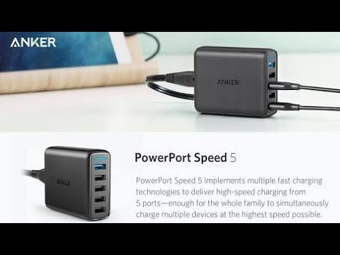 ANKER PowerPort Speed 5 port USB charge hub (W/ QUICKCHARGE!)!!
