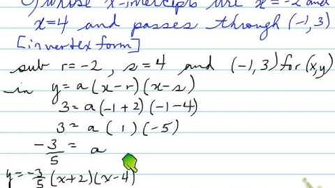 MCR3U -- 1.6 Determine an equation from its roots