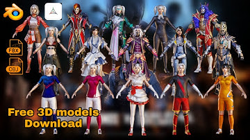 Characters 3d model pack pubg mobile prisma3d Blender bon fbx obj free download