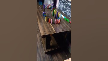 new type of a colourful Domino line with a trick and a mini building #trending domino