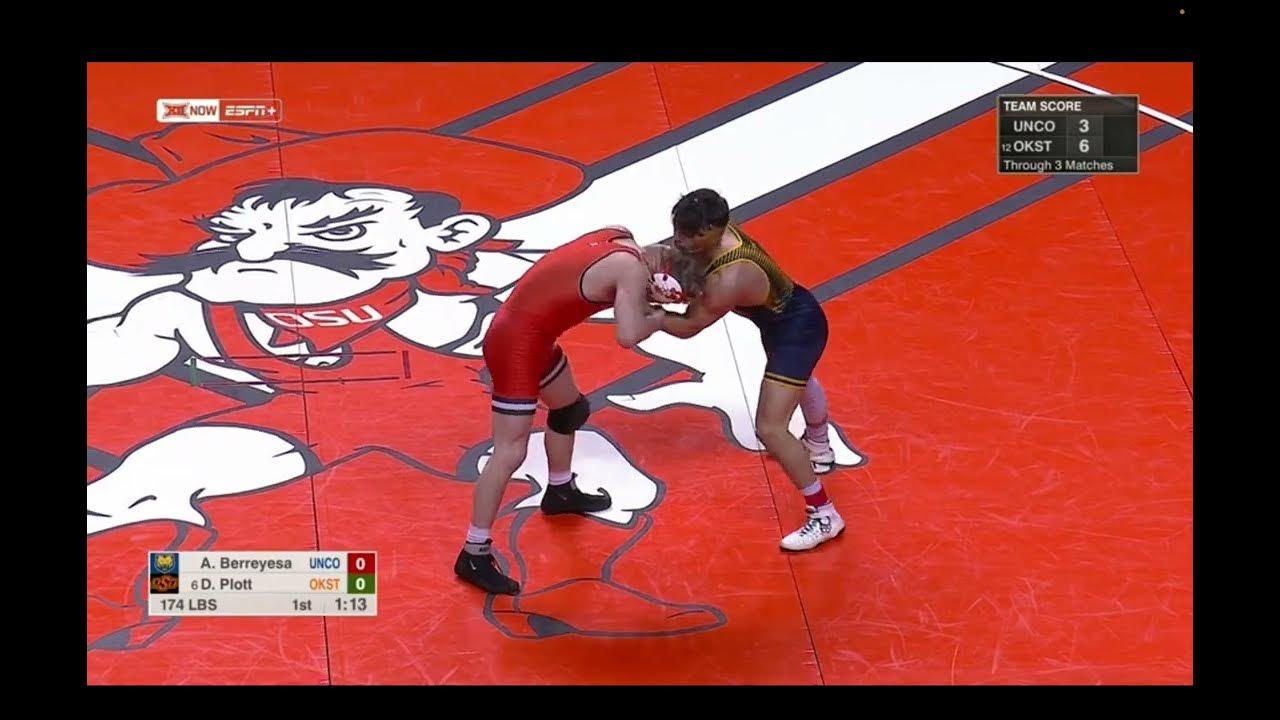 174lbs Dustin Plott (Oklahoma State) vs Andrew Berreyesa (Northern Colorado) YouTube